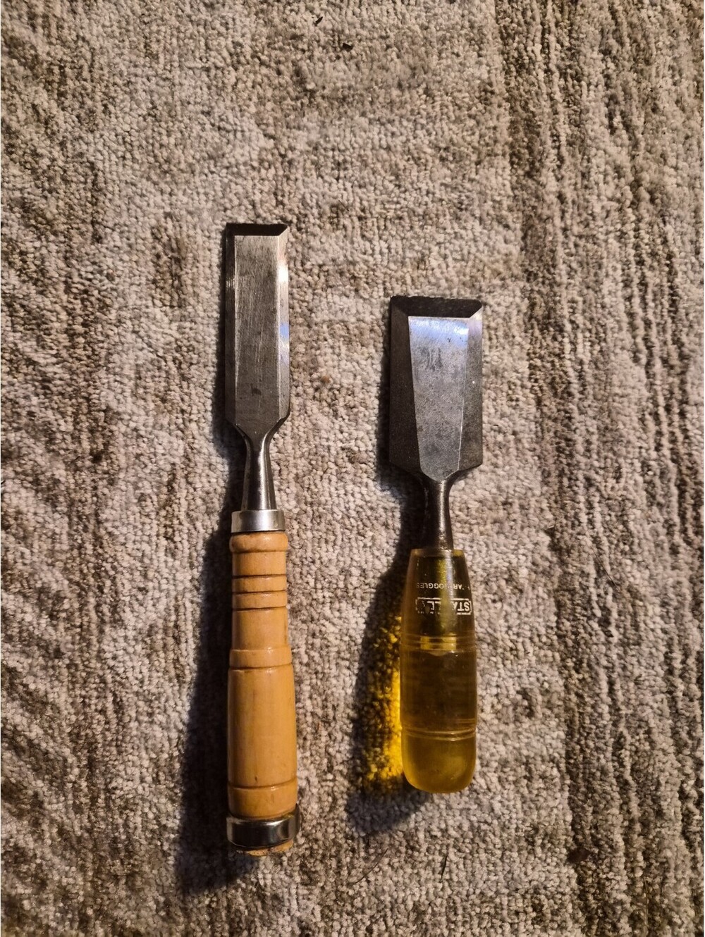 2 Vintage Wood Chisels Stanley And Unbranded Good Shape